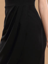 Load image into Gallery viewer, Color=Black | Elegant Round Neckline Sheath Knee Length Wholesale Work Dress-Black 5