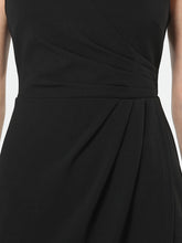 Load image into Gallery viewer, Color=Black | Cap Sleeve Sweetheart Midi Bodycon Work Dress-Black 5
