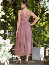 Load image into Gallery viewer, Color=Orchid | A Line Sleeveless Wholesale Maternity Dresses with Deep V Neck-Orchid 2