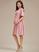 Load image into Gallery viewer, V Neck Short Pleated Wholesale Maternity Dresses