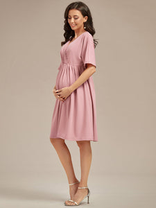 V Neck Short Pleated Wholesale Maternity Dresses