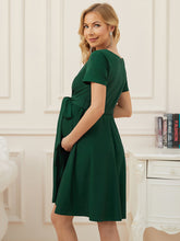Load image into Gallery viewer, Color=Dark Green | Knee-Length Deep V-neck Dress for Pregnant Women-Dark Green 2