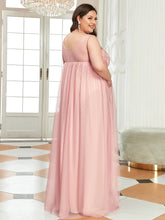 Load image into Gallery viewer, COLOR=Pink | Plus Size Sultry Sleeveless Long Maxi Dress for Pregnant Women-Pink 4