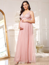 Load image into Gallery viewer, COLOR=Pink | Sultry Sleeveless Long Maxi Dress for Pregnant Women-Pink 4