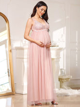 Load image into Gallery viewer, COLOR=Pink | Sultry Sleeveless Long Maxi Dress for Pregnant Women-Pink 1