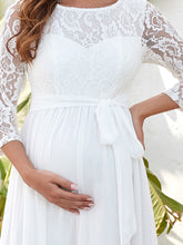 Load image into Gallery viewer, Color=Cream | Gorgeous Wedding Dress for Pregnant Women-Cream 5