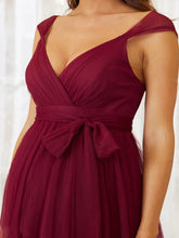 Load image into Gallery viewer, Color=Burgundy | Sexy Sleeveless Layered A Line Wholesale Maternity Dresses-Burgundy 5