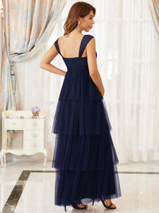 Color=Navy Blue | Sexy Sleeveless Layered A Line Wholesale Maternity Dresses-Navy Blue 2