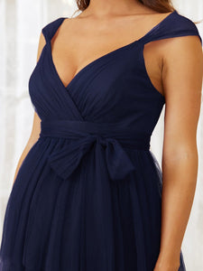 Color=Navy Blue | Sexy Sleeveless Layered A Line Wholesale Maternity Dresses-Navy Blue 5