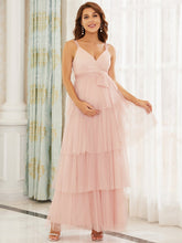 Load image into Gallery viewer, Color=Pink | Sleeveless Layered Dress for Pregnant Women-Pink 4