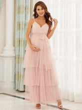Load image into Gallery viewer, Color=Pink | Sleeveless Layered Dress for Pregnant Women-Pink 1