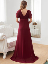 Load image into Gallery viewer, Color=Burgundy | Cute and Adorable Deep V-neck Dress for Pregnant Women-Burgundy 2