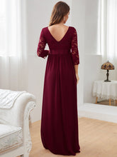 Load image into Gallery viewer, Color=Burgundy | Simple and Elegant Maternity Dress with A-line silhouette-Burgundy 2