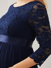 Load image into Gallery viewer, Color=Navy Blue | Simple and Elegant Maternity Dress with A-line silhouette-Navy Blue 5