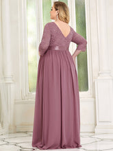 Load image into Gallery viewer, Color=Orchid | Round Neck A-Line Floor-Length Wholesale Maternity Dresses-Orchid 2
