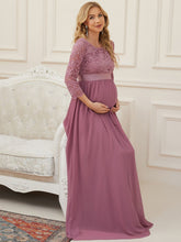Load image into Gallery viewer, Color=Orchid | Simple and Elegant Maternity Dress with A-line silhouette-Orchid 4