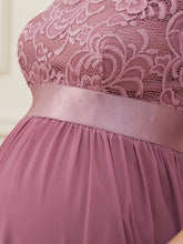 Load image into Gallery viewer, Color=Orchid | Simple and Elegant Maternity Dress with A-line silhouette-Orchid 5