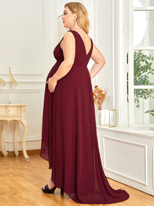 Color=Burgundy | Plus Size Hot and Sexy Sleeveless Dress for Pregnant Women-Burgundy 4