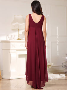 Color=Burgundy | Hot and Sexy Sleeveless Dress for Pregnant Women-Burgundy 2