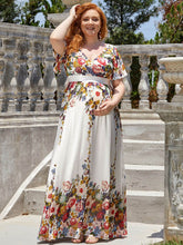 Load image into Gallery viewer, Color=As Picture | Pretty Deep V Neck Plus Size Wholesale Maternity Dresses-As Picture 4
