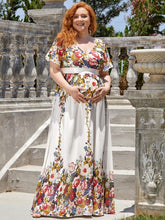 Load image into Gallery viewer, Color=As Picture | Pretty Deep V Neck Plus Size Wholesale Maternity Dresses-As Picture 1