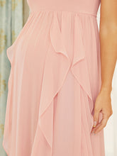 Load image into Gallery viewer, Color=Pink | Adorable Deep V Neck Floor-Length Wholesale Maternity Dresses-Pink 5