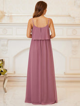 Load image into Gallery viewer, Color=Orchid | A Line Floor Length Swinging Collar Wholesale Maternity Dresses-Orchid 2