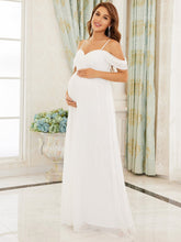 Load image into Gallery viewer, Color=Cream | Adorable A Line Off Shoulder Wholesale Maternity Dresses-Cream 4