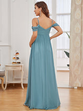 Load image into Gallery viewer, Color=Dusty Blue | Adorable A Line Off Shoulder Wholesale Maternity Dresses-Dusty Blue 3