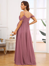 Load image into Gallery viewer, Color=Orchid | Adorable A Line Off Shoulder Wholesale Maternity Dresses-Orchid 3