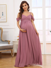 Load image into Gallery viewer, Color=Orchid | Adorable A Line Off Shoulder Wholesale Maternity Dresses-Orchid 2