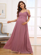 Load image into Gallery viewer, Color=Orchid | Adorable A Line Off Shoulder Wholesale Maternity Dresses-Orchid 4