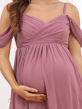 Load image into Gallery viewer, Color=Orchid | Adorable A Line Off Shoulder Wholesale Maternity Dresses-Orchid 5