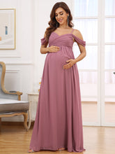 Load image into Gallery viewer, Color=Orchid | Adorable A Line Off Shoulder Wholesale Maternity Dresses-Orchid 1