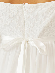 Color=Cream | Lantern Sleeves A Line Floor Length Wholesale Maternity Dresses ey20819-Cream 5