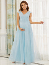 Load image into Gallery viewer, Color=Sky Blue | Gorgeous Sleeveless Deep V Neck Wholesale Maternity Dresses-Sky Blue 1
