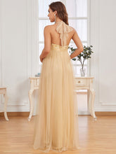 Load image into Gallery viewer, Color=Gold | A Line Floor Length Halter Neck Wholesale Maternity Dresses-Gold 2