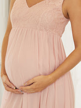 Load image into Gallery viewer, Color=Pink | Deep V Neck A Line Sleeveless Wholesale Maternity Dresses-Pink 5