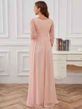 Load image into Gallery viewer, Color=Pink | Deep V-neck Long Sleeves A Line Wholesale Maternity Dresses-Pink 4