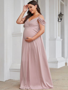 Color=Orchid | Sweetheart Neckline Plus Size A Line Wholesale Maternity Dresses-Orchid 3