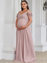 Load image into Gallery viewer, Color=Orchid | Sweetheart Neckline Plus Size A Line Wholesale Maternity Dresses-Orchid 4