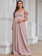 Load image into Gallery viewer, Color=Orchid | Sweetheart Neckline Plus Size A Line Wholesale Maternity Dresses-Orchid 1