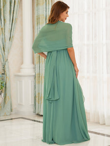 Color=Green Bean | A Line Floor Length Asymmetrical Hem Wholesale Maternity Dresses-Green Bean 2