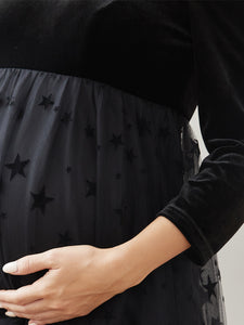 Color=Black | A Line Long Sleeves Off Shoulder Wholesale Maternity Dresses-Black 5