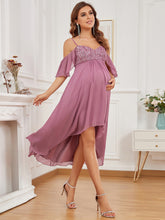 Load image into Gallery viewer, Color=Orchid | Asymmetrical Hem Off Shoulder Wholesale Maternity Dresses-Orchid 2