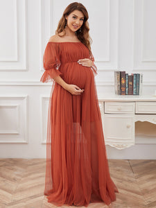 A Line Short Puff Sleeves Wholesale Maternity Dresses EY20862