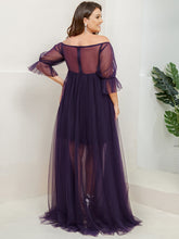 Load image into Gallery viewer, Color=Dark Purple | A Line Short Puff Sleeves Wholesale Maternity Dresses-Dark Purple 2