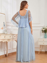 Load image into Gallery viewer, Color=Ice blue | Deep V Neck A Line Floor Length Wholesale Maternity Dresses-Ice blue 3