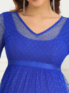 Color=Sapphire Blue | V Neck A-Line Floor Length Wholesale Maternity Dresses-Sapphire Blue 5