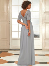 Load image into Gallery viewer, Color=Grey | Plus Size Women Lace Illusion Mother Of The Bride Dresses Ez07624-Grey 2